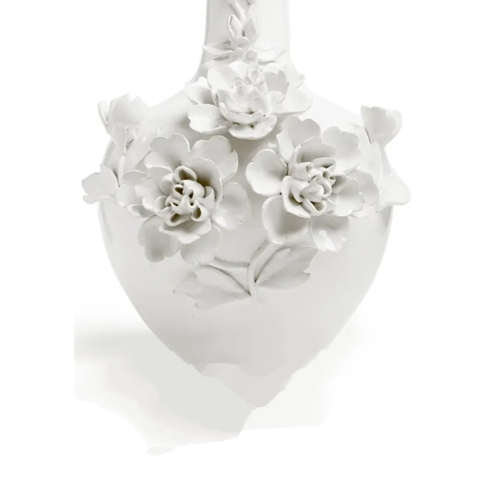 Italian White Floral Vase( New). Sold